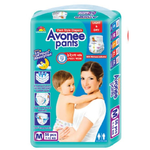 Avonee Jumbo Pack Medium Pant Diaper 7-12Kg 56 Pcs